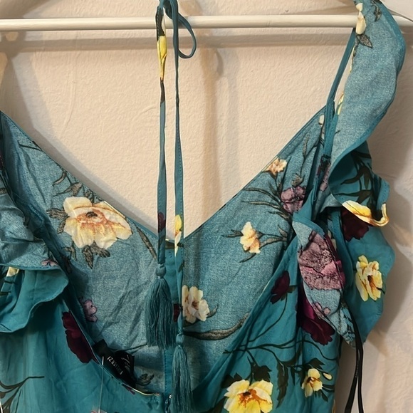 Forever 21 jumpsuit cami blue multicolor size M Y2K - Picture 7 of 11